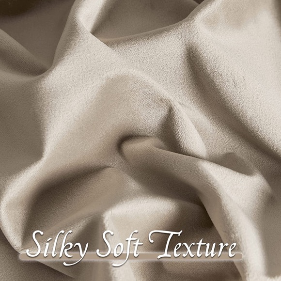 2 Panel 52X96” RYB HOME Camel Velvet Curtains Velvet Drapes modern Farmhouse NEW - Picture 5 of 7